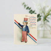 ヴィンテージ7月4日赤と青 ポストカード (スタンド正面)