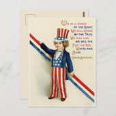 ヴィンテージ7月4日赤と青 ポストカード (正面/裏面)