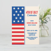 ヴィンテージ7月4日赤白青米国国旗 招待状 (スタンド正面)