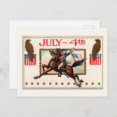 ヴィンテージ7月4日7月4日はがき ポストカード (正面/裏面)