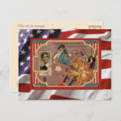 ヴィンテージ7月4日、お祝い、爆竹 インビテーションポストカード (正面/裏面)