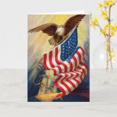 ヴィンテージ7月4日 カード (黄色い花)