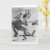 ヴィンテージ7月4日 カード (黄色い花)