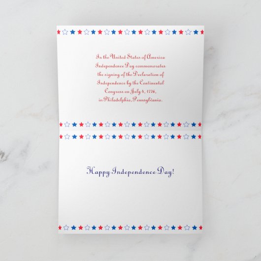 ヴィンテージ7月4日 カード (内部)