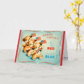 ヴィンテージ7月4日 カード (黄色い花)