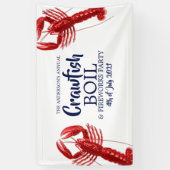 ヴィンテージ7月4日、ザリガニが夏のパーティーをゆでる 横断幕 (縦)