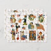 ヴィンテージ7月4日 シーズンポストカード (正面/裏面)