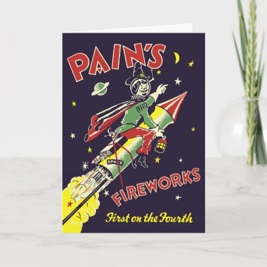 ヴィンテージ7月4日Fireworksグリーティングカード カード (正面)