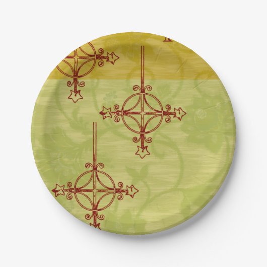 ヴィンテージ70のスタイルクリスマス ペーパープレート (正面)