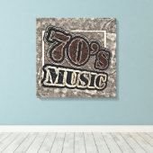 ヴィンテージ70の音楽 – キャンバスプリント (インサイチュ (ウッドフロア))