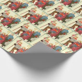 ヴィンテージ70年代のクリスマスラッピング紙 ラッピングペーパー (角)