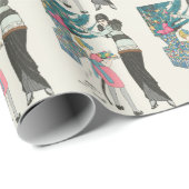 ヴィンテージ70年代のクリスマスラッピング紙 ラッピングペーパー (ロールコーナー)