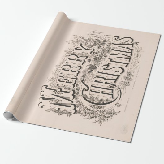 ヴィンテージ70年代のクリスマスラッピング紙 ラッピングペーパー (アンロールド)