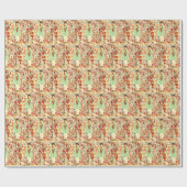 ヴィンテージ70年代のクリスマスラッピング紙 ラッピングペーパー (フラット)