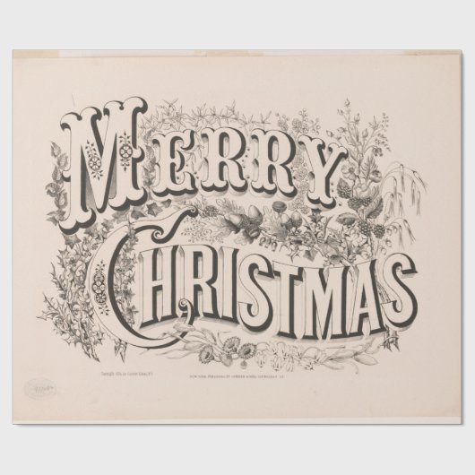 ヴィンテージ70年代のクリスマスラッピング紙 ラッピングペーパー (フラット)