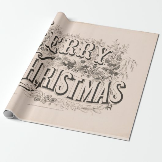 ヴィンテージ70年代のクリスマスラッピング紙 ラッピングペーパー (アンロールド)