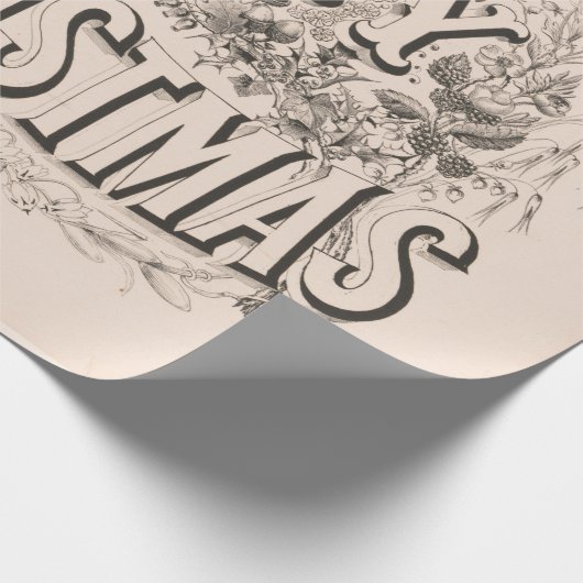 ヴィンテージ70年代のクリスマスラッピング紙 ラッピングペーパー (角)