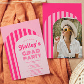 ヴィンテージ70年代ネオンピンクアーチ写真卒業 招待状