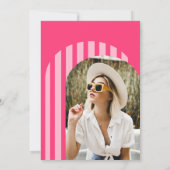 ヴィンテージ70年代ネオンピンクアーチ写真卒業 招待状 (裏面)