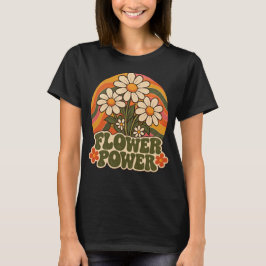 ヴィンテージ70年代フラワーパワー デイジー グラフィック レトロ グルーヴィー Tシャツ