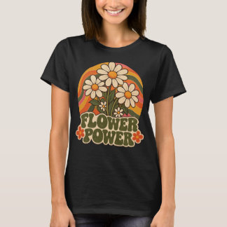 ヴィンテージ70年代フラワーパワー デイジー グラフィック レトロ グルーヴィー Tシャツ