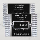 ヴィンテージ70年代ブラックメタル誕生日パーティー 招待状 (正面/裏面)