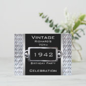 ヴィンテージ70年代ブラックメタル誕生日パーティー 招待状 (スタンド正面)