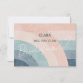 ヴィンテージ70年代レインボー結婚ズ製ブリッドメイド 招待状 (正面)