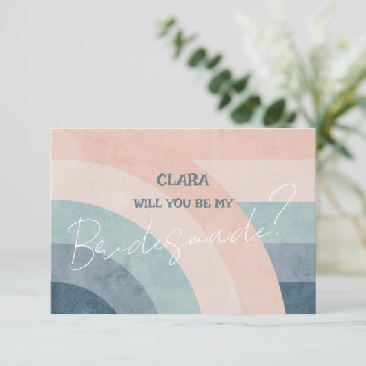 ヴィンテージ70年代レインボー結婚ズ製ブリッドメイド 招待状 (スタンド正面)