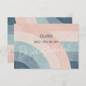 ヴィンテージ70年代レインボー結婚ズ製ブリッドメイド 招待状 (正面/裏面)