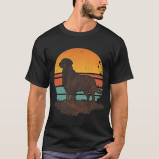 ヴィンテージ70年代レトロゴールデンレトリバードッグサンセット Tシャツ