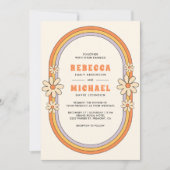 ヴィンテージ70年代レトロ カラフル グルーヴィー フレーム ウェディング 招待状 (正面)