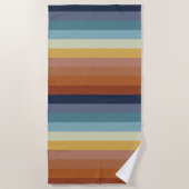 ヴィンテージ70年代60年代のビデオストライプ機器 ビーチタオル (正面)