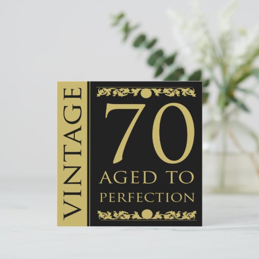 ヴィンテージ70歳の誕生日パーティーへの招待 招待状 (スタンド正面)