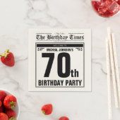 ヴィンテージ70誕生日オールド新聞おもしろいカスタム スタンダードカクテルナプキン (インサイチュ)