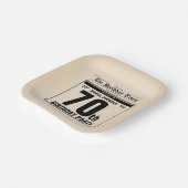 ヴィンテージ70誕生日オールド新聞おもしろいカスタム ペーパープレート (傾斜あり)