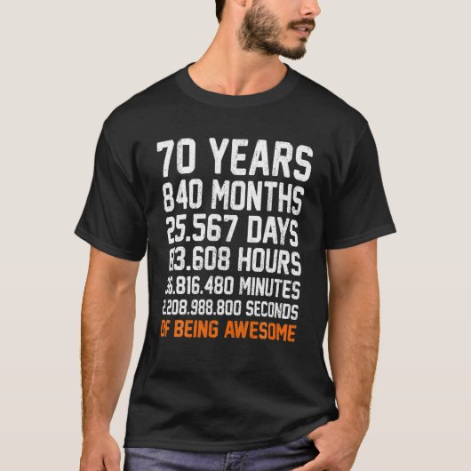 ヴィンテージ70誕生日ギフト70周年 Tシャツ (正面)