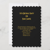 ヴィンテージ70誕生日レッドワインブラック金ゴールド1944 招待状 (裏面)