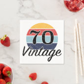 ヴィンテージ70誕生日夕日 スタンダードカクテルナプキン (インサイチュ)