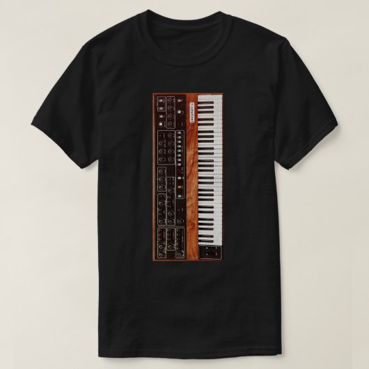 ヴィンテージ70sキーボードシンセサイザ tシャツ (デザイン正面)