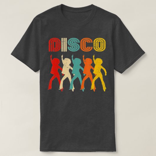 ヴィンテージ70sディスコをテーマにしたレトロディスコ踊り1970s tシャツ (デザイン正面)