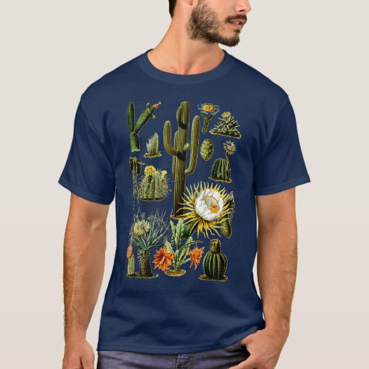 ヴィンテージ70sボホボタニー植物性サボテン植物 tシャツ (正面)