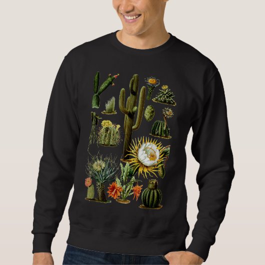 ヴィンテージ70sボホボタニー植物性多汁多肉植物 スウェットシャツ (正面)