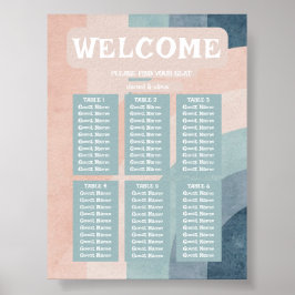 ヴィンテージ70sレインボー結婚のシーティングチャート ポスター