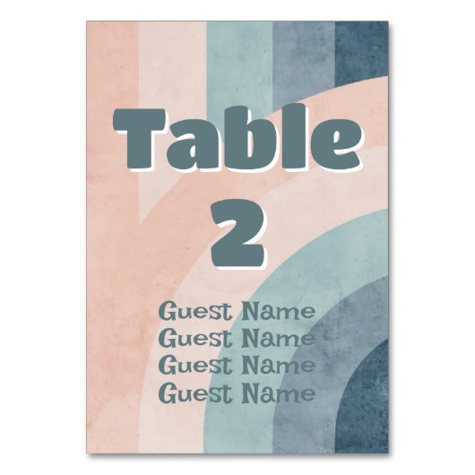 ヴィンテージ70sレインボー結婚ズ テーブルナンバー (裏面)