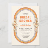 ヴィンテージ70sレトロカラフルGroovyブライダルシャワー 招待状 (正面)