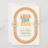 ヴィンテージ70sレトロカラフルGroovy Photo結婚's セーブザデート (正面)