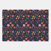 ヴィンテージ70sレトロヒッピースタイルフラワーパワーボホ ラッピングペーパーシート (正面)