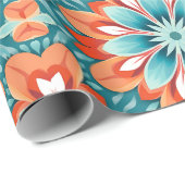 ヴィンテージ70sレトロヒッピースタイルフラワーパワーボホ ラッピングペーパー (ロールコーナー)