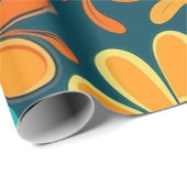 ヴィンテージ70sレトロヒッピースタイルフラワーパワーボホ ラッピングペーパー (ロールコーナー)